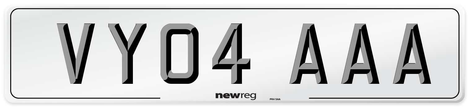 VY04 AAA Number Plate from New Reg